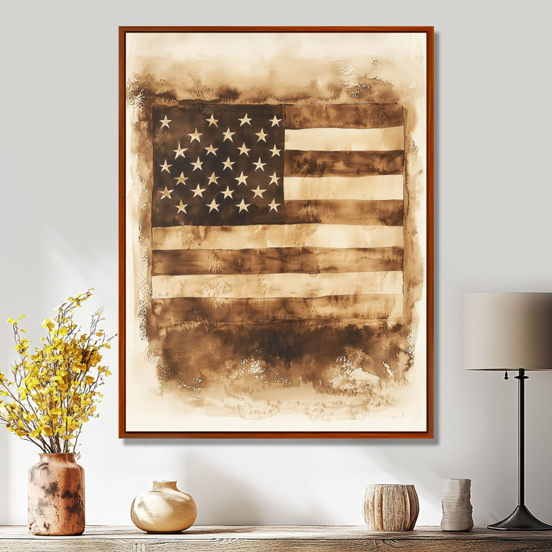 Ratification de la déclaration des droits, drapeau des États-Unis I - États-Unis, art mural, H 40 po x l 30 po, Brun