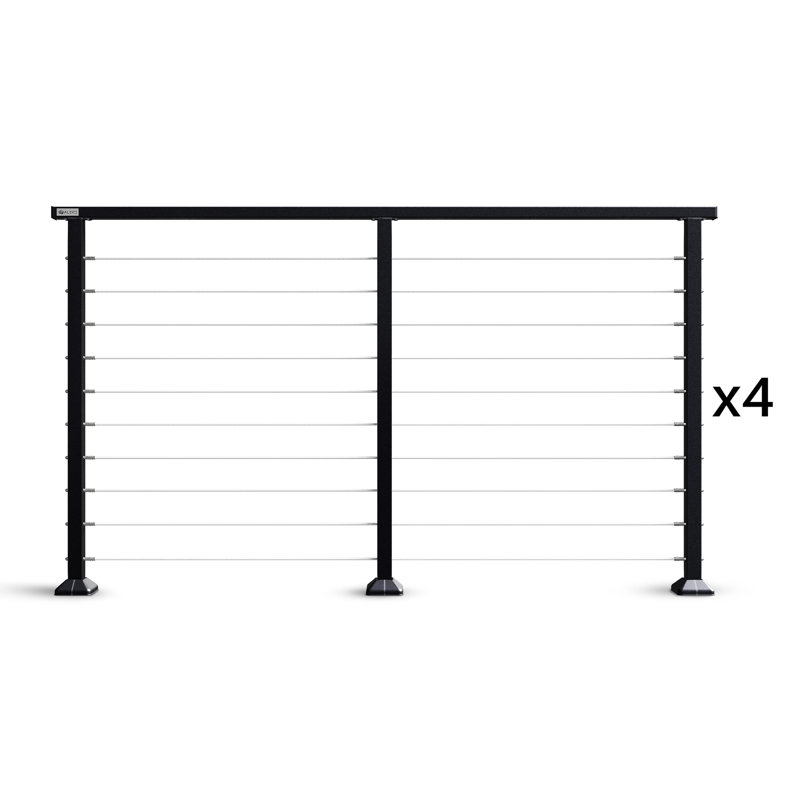 Clôture de câble Cavo, 6 x 3,5, H 42 po x l 72 po x P 3 po
