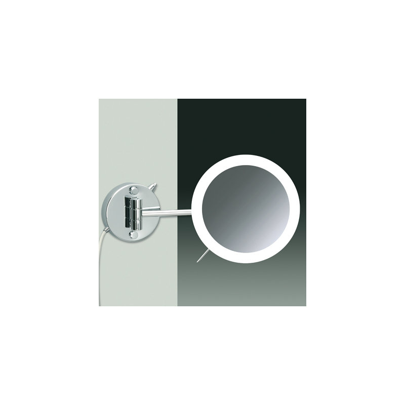 Miroir grossissant fixé au mur, Chrome