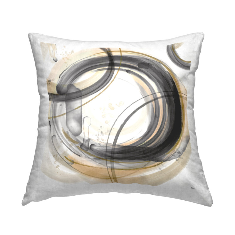 Coussin Victorian, Gris / abstrait 1, H 18 po x l 18 po, Carrée