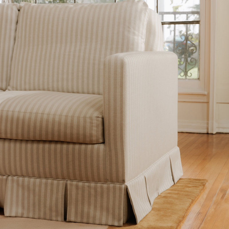 Pellicano 98'' Sofa, Beige Stripe Polyester
