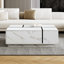 Table basse rectangulaire à plateau coulissant avec 2 tiroirs et 2 rangements cachés pour le salon 47,2 po