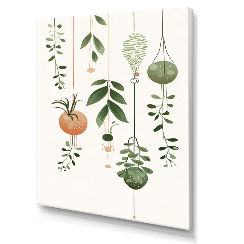 «Botanical Bliss Joyful Hanging Boho Houseplants», reproduction sur toile, H 44 po x l 34 po x P 1,5 po, Toile tendue