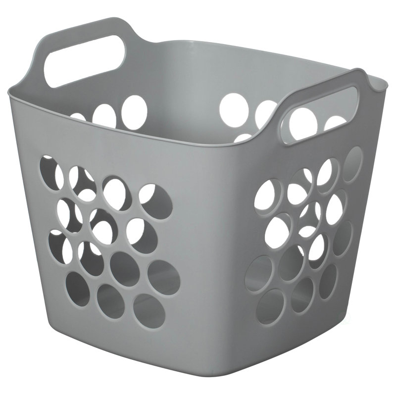 Panier à linge flexible en plastique avec poignées latérales, Gris