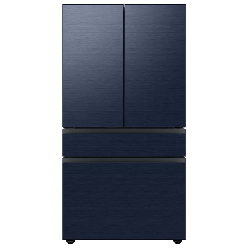 Samsung Bespoke 29 cu. ft. Smart 4-Door Refrigerator with AutoFill Water Pitcher and Custom Panels Included, Navy Steel