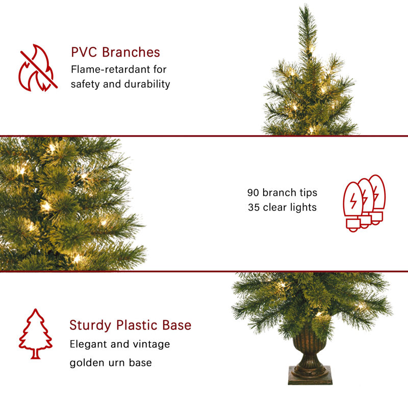 3.5' Lighted Pine Christmas Tree