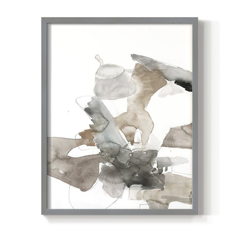 Sans titre VIII V31, reproduction d'art encadrée - bois massif, H 30 po x l 24 po, Gris
