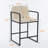Set Of 2 Modern Upholstered Counter Height Bar Stools With Armrests, Metal Frame, Padded Seat For Comfortable Dining-1376560428