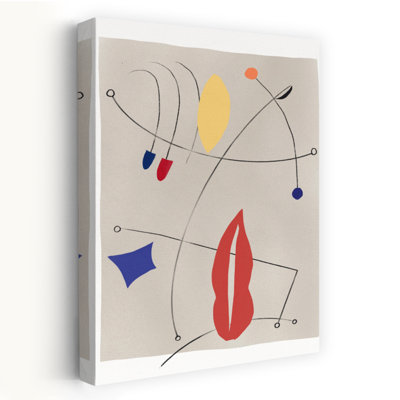 Playful Geometric Shapes Abstract Modern Vintage Wall Art Print