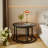 Top Nesting Coffee Tables, Round Living Room End Tables with Metal Base-431491397-431491418
