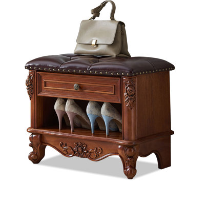 Brown Upholstered Bench