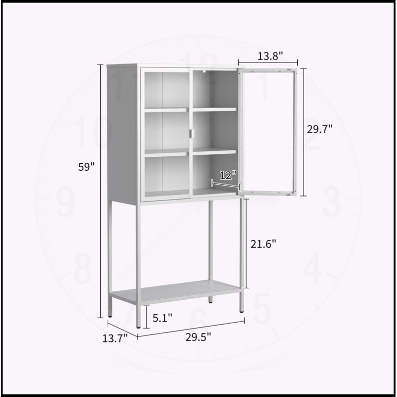 Armoire de rangement polyvalente en métal robuste pour espaces de bureau, Blanc
