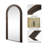 Arch Full Length Wall Mirror with Multi-step Wood Frame-174688856