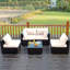 Rattan Sectional Seating Group with Cushions-1801425529