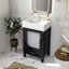 Meuble-lavabo de 20 pouces avec lavabo en céramique et beaucoup de rangement - idéal pour les petites salles de bain-459325552