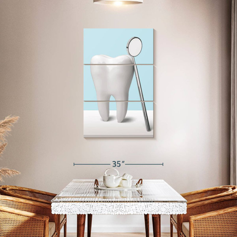 Miroir et dent Alcaraz, H 32 po x l 20 po
