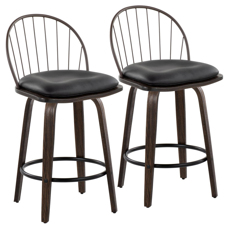 Lakyia Upholstered Counter Stool, Dark Brown