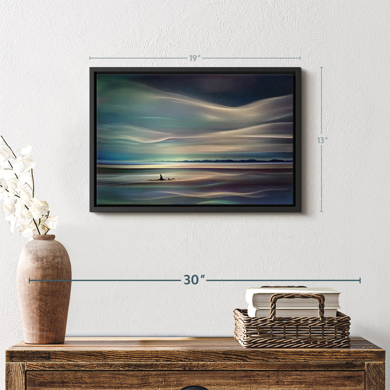 " Swimming Orcas ", 19" H x 13" W