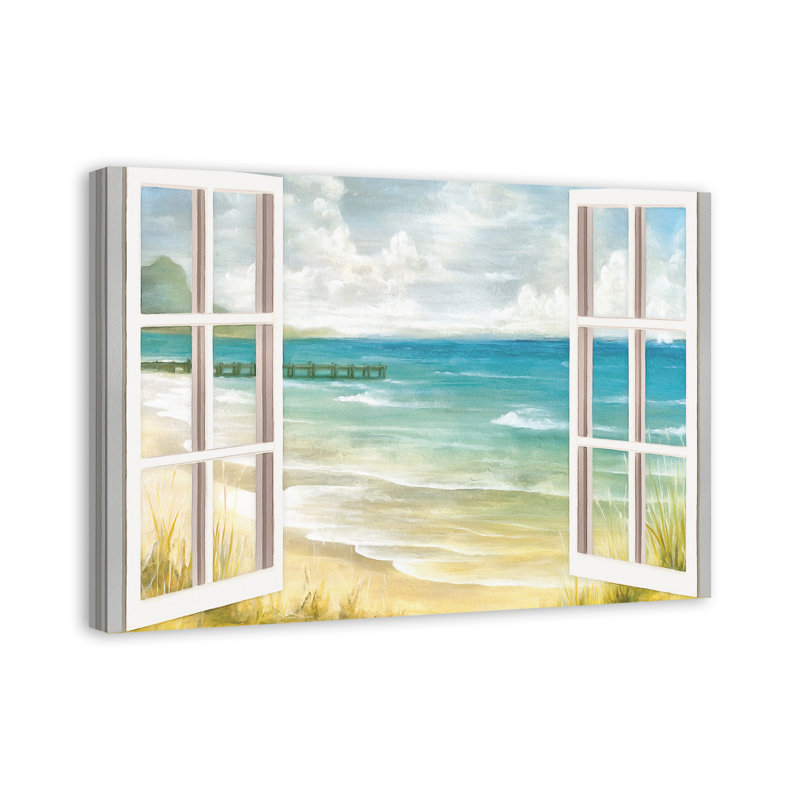 " Open Windows To Beach Paradise ", 16" H x 24" W, Canvas