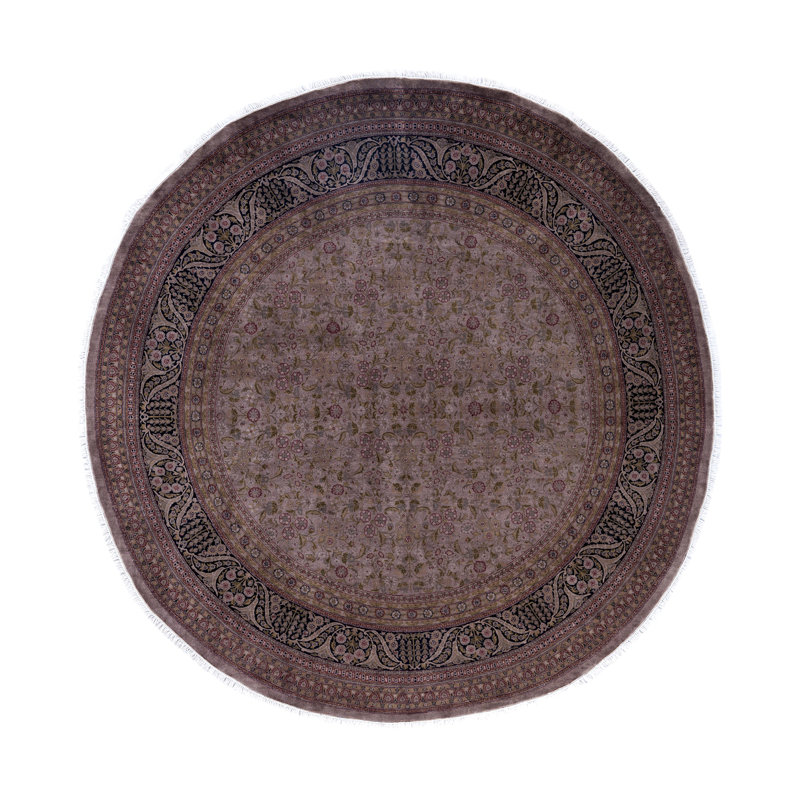 Overdyed Hand-Knotted Wool Modern-Contemporary Brown Area Rug 8' 1" x 8' 1"