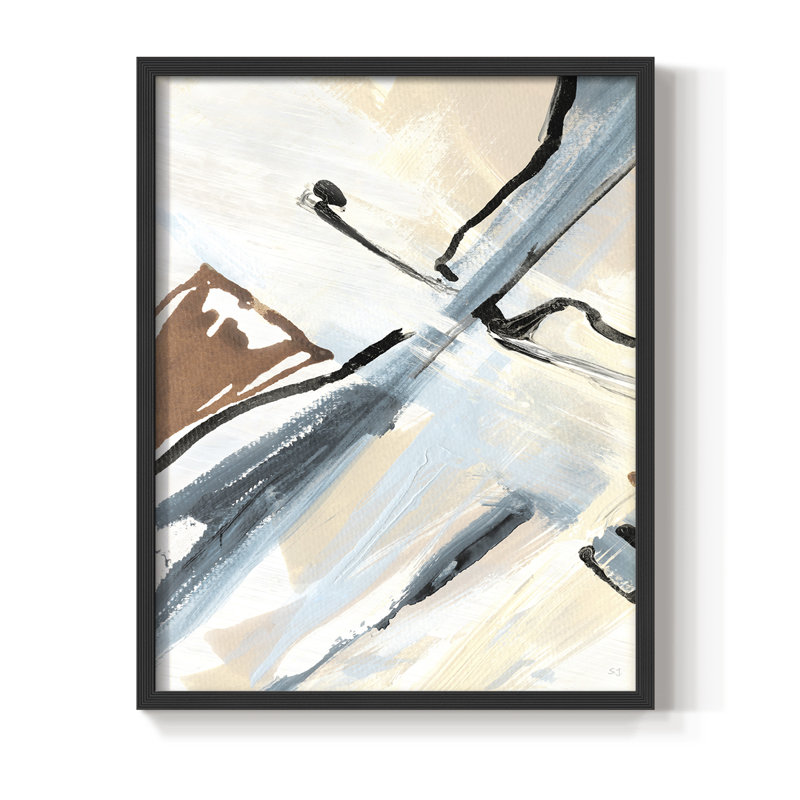 «Dancing Wind Revisit I», reproduction encadrée - bois massif, Noir, H 20 po x l 16 po