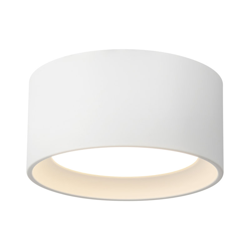 Uma 7-in Black dimmable LED Semi-Flush Mount, Height 3.5 in, White