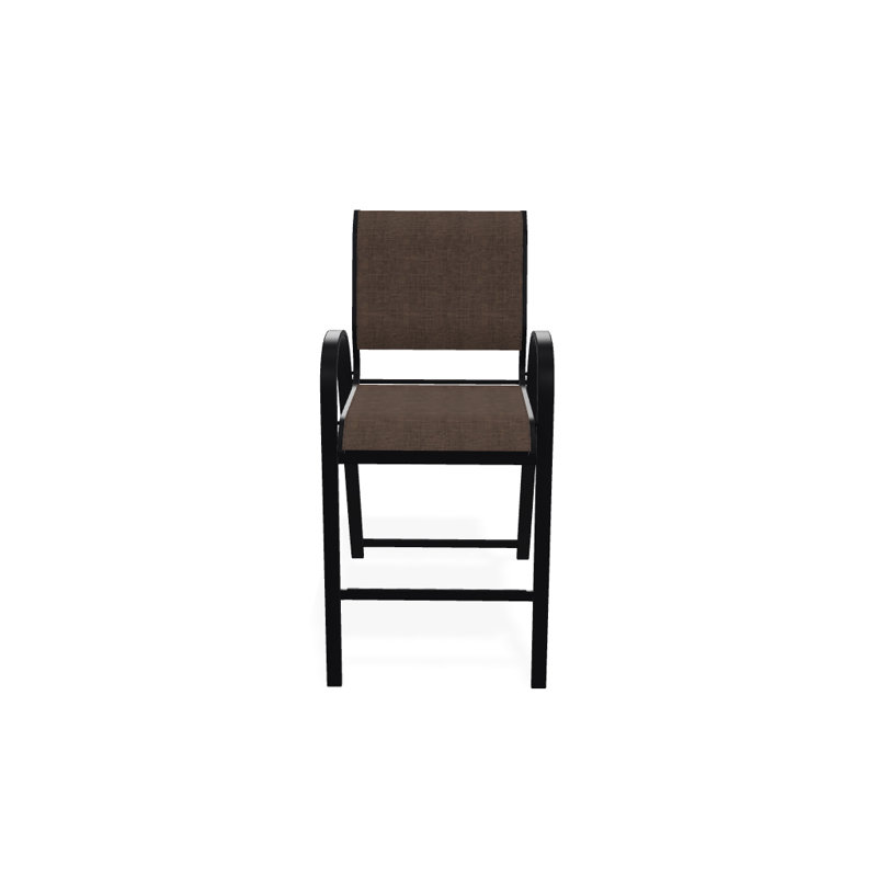 Tabouret de bar Holna, Noir texturé, Moka Sunbrella®