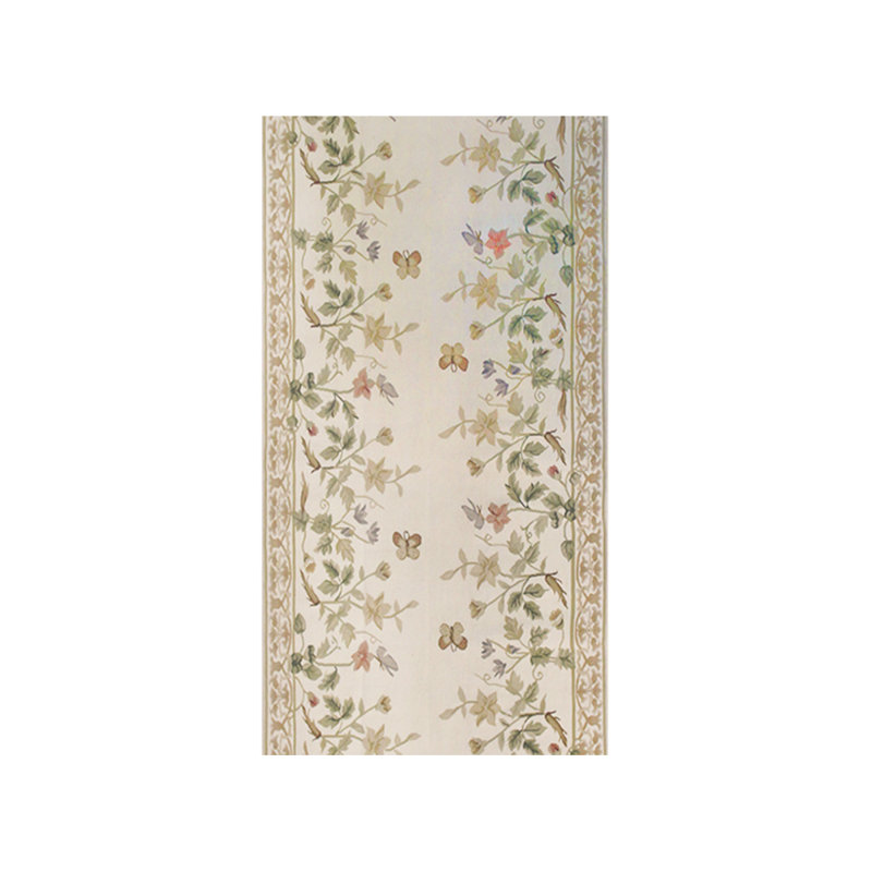 Wool Floral Area Rug, Runner 2'6" x 12'