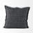 Dark Gray Fringed Throw Pillow Cover