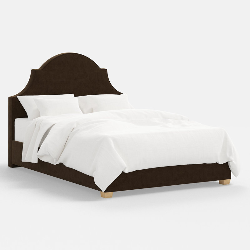 Upholstered Bed, Queen, Faux Mohair Aruba