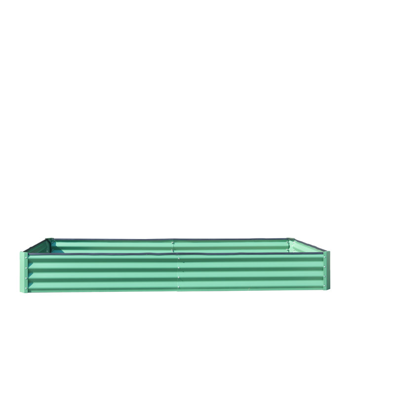 8X4X1 Ft Galvanized Raised Garden Bed, 11.81" H x 94.49" W x 47.25" D, Green