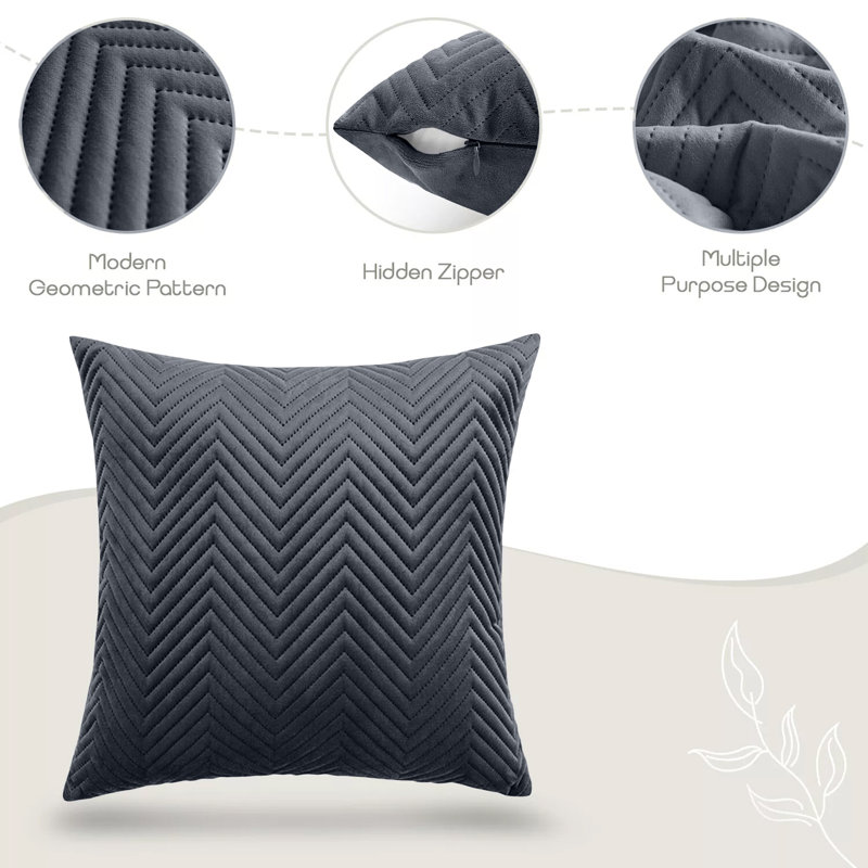 Chevron Square Cushion, Black