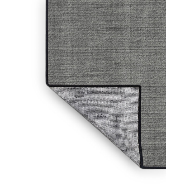 Machine Washable Solid Gray Area Rug, Runner 2' x 4'