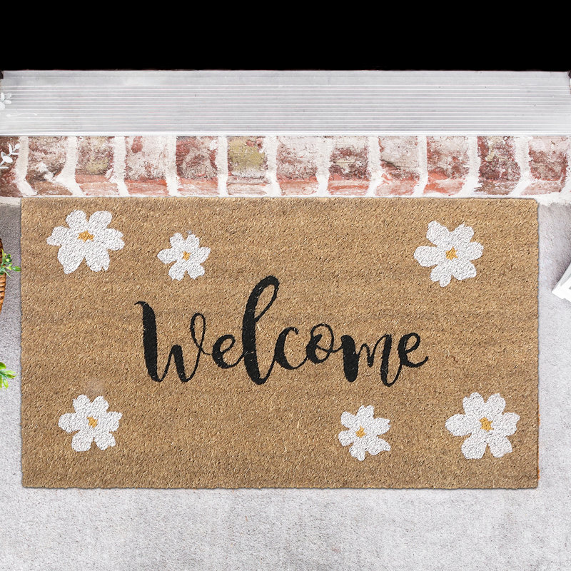 Tapis d'entrée antidérapant Welcome Daisy 30 po x 18 po