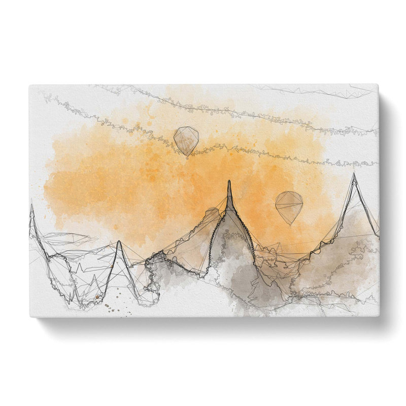 Hot Air Balloons over Old Bagan in Abstract - Wrapped Canvas Graphic Art Print, 35cm H x 50cm W x 3cm D