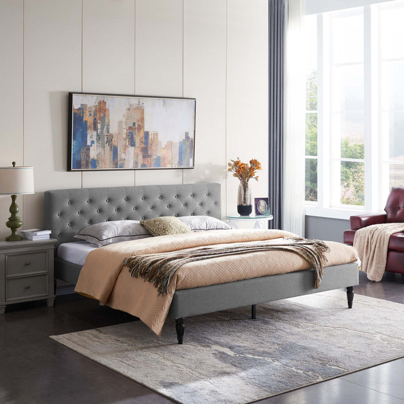 King Size Upholstery Bed, Charcoal, King