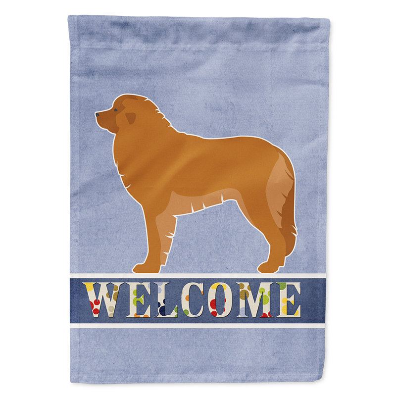 Polyester 2 côtés 40 x 28 po welcome drapeau maison, Leonberger