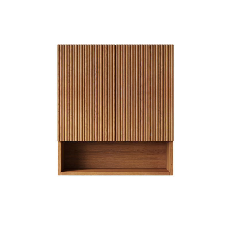 Armoire de salle de bain murale rayée TOBI 26 po, Chêne brun