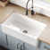 KRAUS Turino™ Reversible 33-inch L Fireclay Farmhouse Flat Apron Front Single Bowl Kitchen Sink with Bottom Grid