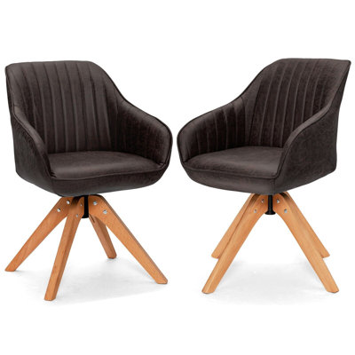 Edesville Faux Leather Swivel Armchair
