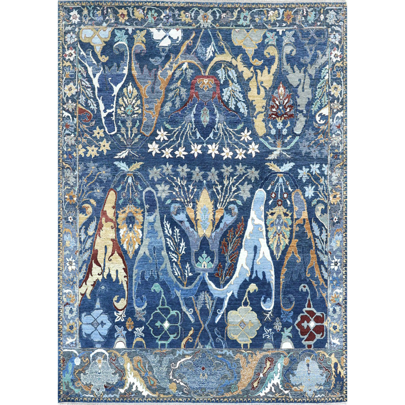 Hand Knotted Wool Indoor Rug, Rectangle 5' x 8'