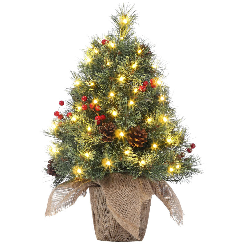 Lighted Artificial Pine Christmas Tree