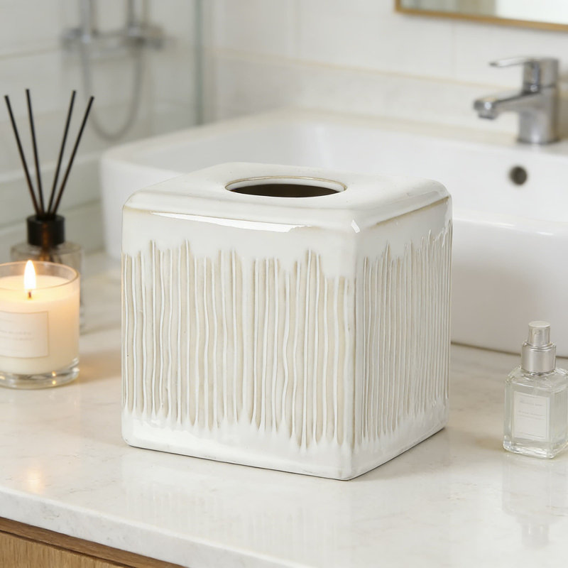 Porte-papier hygiénique carré en céramique