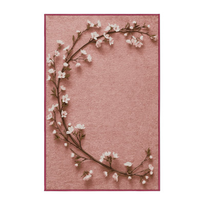 Machine Washable Highbridge Easter Modern & Contemporary Abstract Rug in Beige – Rose Binding