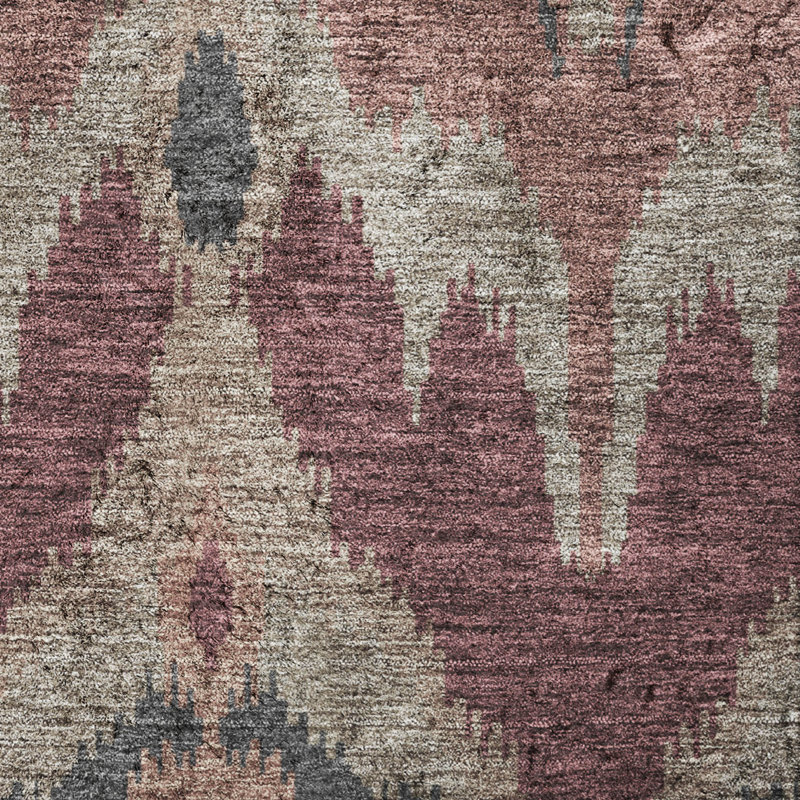 Tapis Dream Shag ADS743 Ikat lavable à la machine de qualité supérieure, Bourgogne, 8' x 10'