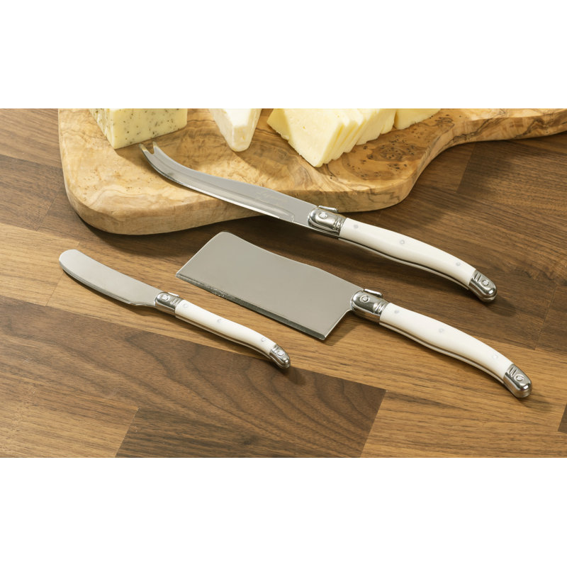 French Home Laguiole 3-Piece Cheese Knife Set - Faux Ivory