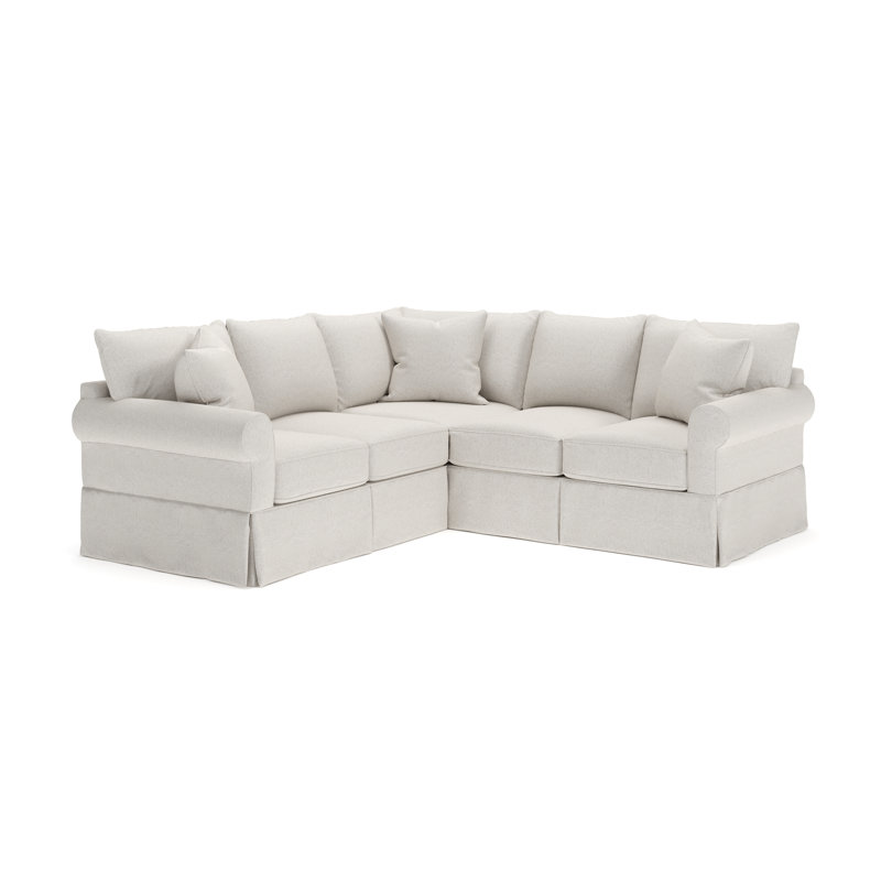 Canapé modulaire de coin Amari, Orienté à droite, Canvas Macarena gris pâle