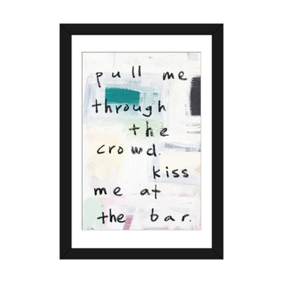 «Kiss Me At The Bar», reproduction d'art mural, papier d'art encadré