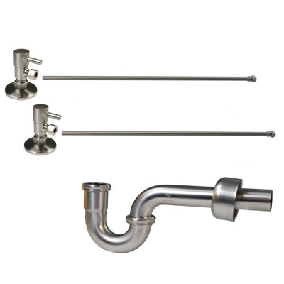 Freestanding Pedestal Sink Supply Kit with P-Trap and Cross Handles