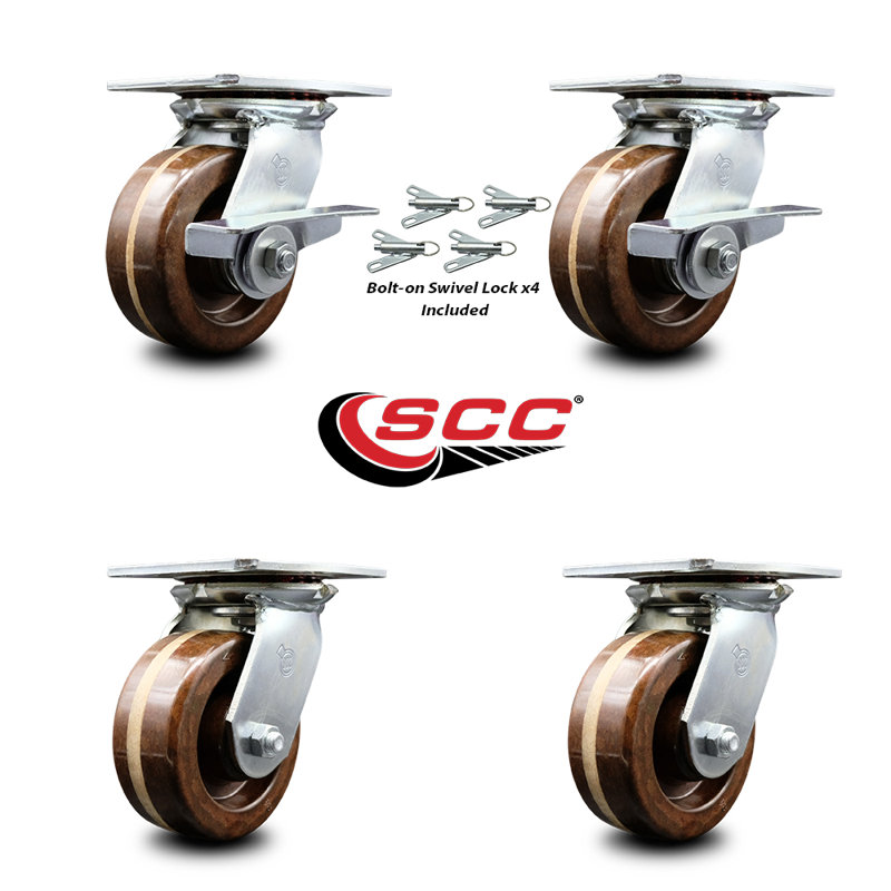 4 Piece High Temp Phenolic Caster Set